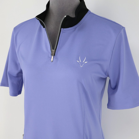 Roaming Dhabi Golf Dress Womens Medium Lavender Stretch Knit Quarter Zip Pockets - Picture 9 of 16